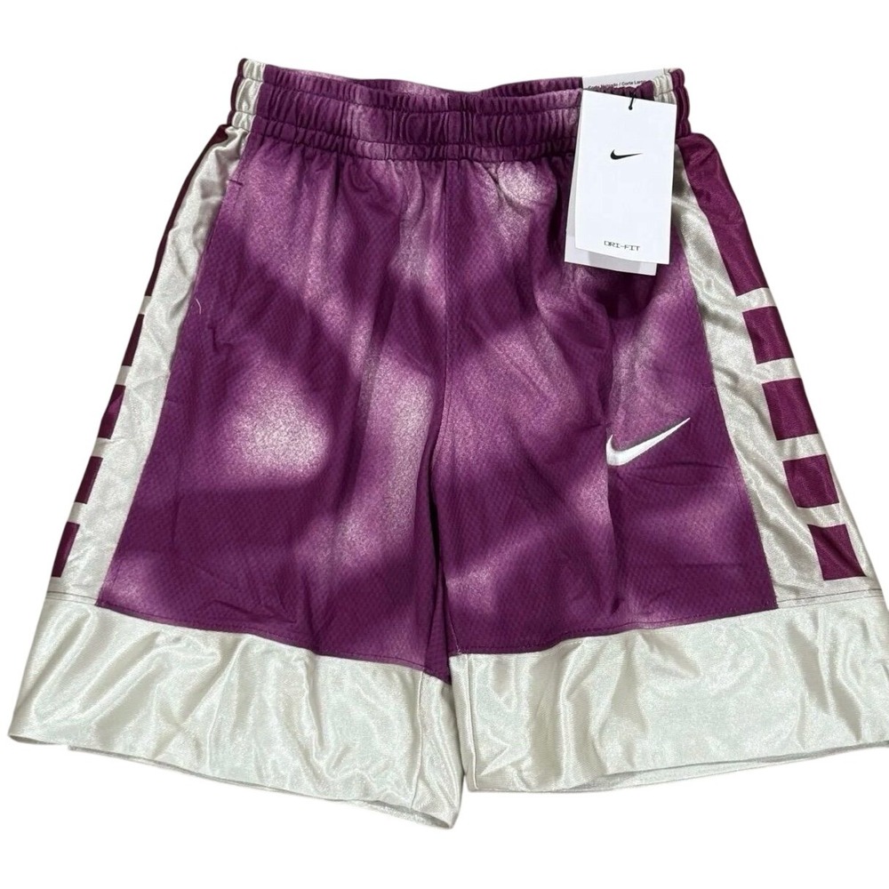Nike Kids Basketball Shorts Dri-FIT Small Loose‎ Fit Purple/White NWT